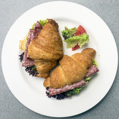 Croissant with smoked sausage