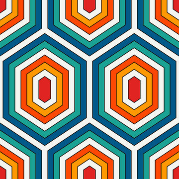 Seamless pattern with diamonds. Turtle shell motif. Honeycomb wallpaper. Repeated rhombuses and lozenges figures
