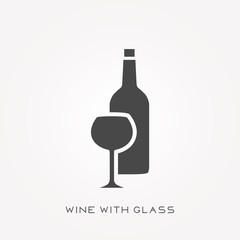 Silhouette icon wine with glass
