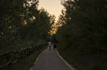 Fototapeta premium Waterfront excursion in summer