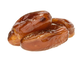 Date fruits isolated on white. without shadow