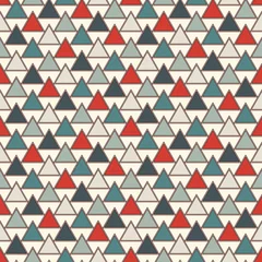 Wallpaper murals Mountains Repeated triangles background. Simple abstract wallpaper with geometric figures. Seamless surface pattern