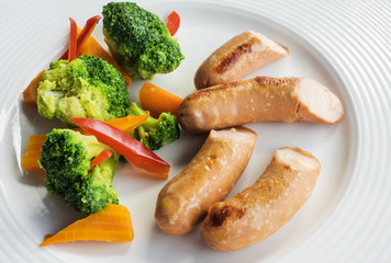 Sausages with vegetables