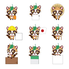 Obraz premium Raccon dog ( Tanuki ) mascot collection