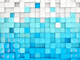Blue and white background with industrial pattern
