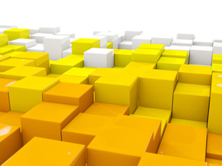 White and yellow background with hexagon pattern