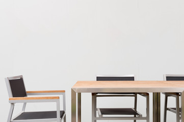 Conference room with place for drawing on wall. Closeup of modern office.