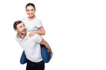 Obraz premium couple piggybacking