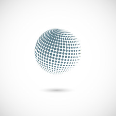 Vector abstract dotted halftone planet
