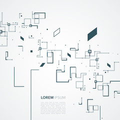 Abstract composition and geometric elements. Vector background