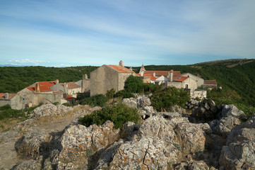 Fototapeta na wymiar Panorama von Lubenice auf der Insel Cres
