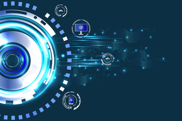 Digital business, futuristic technology background with space for text. Illustration vector