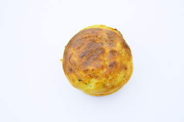 flan de courgette,isol&eacute;,fond blanc