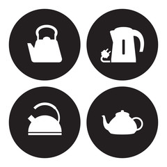 Teapot, kettle with an electric plug vector icons