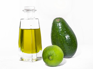 Avocado, fruit like butter, flesh, pip, olive oil, lemon