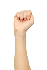 Woman's hand with incorrect fist gesture