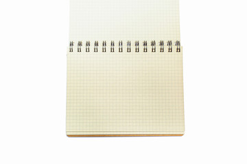opened notebook on white