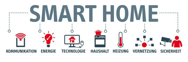 Banner Smart Home Concept with icons