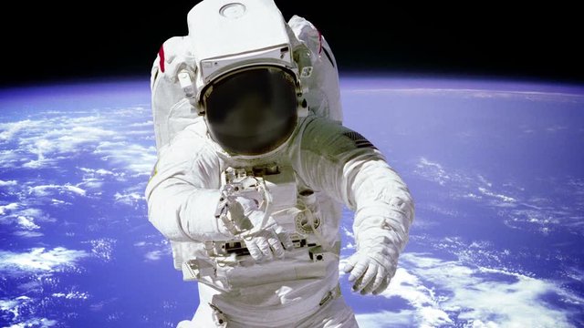 Astronaut On Spacewalk. Elements of this footage furnished by NASA.