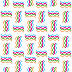 Vector seamless abstract colorful geometric wave pattern
