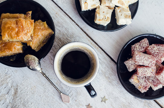 Assorted traditional eastern desserts
