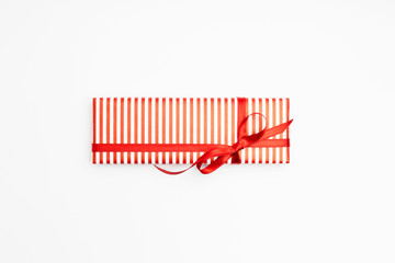 Valentines day gift box. Top view with copy space