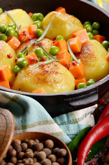 Pan of Boiled and baked potato