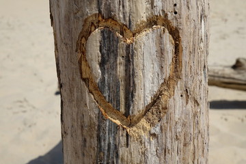 Herz in Holz