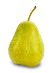 Fresh green pear isolated on white background. Clipping Path.