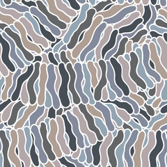 Seamless abstract hand-drawn waves pattern, wavy background.