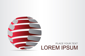 Logo stylized spherical surface with abstract shapes