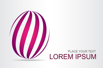 Logo stylized spherical surface with abstract shapes
