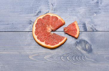 Round grapefruit slice with smaller piece cut out