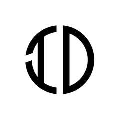 initial letters logo io black monogram circle round shape vector