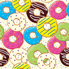 Seamless pattern with bakery and patisserie products, vector illustration for print
