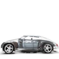 Generic and futuristic model of car 3d rendering