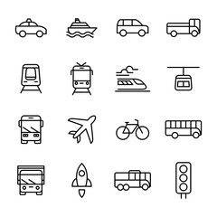 Transportation And Vehicles Vector Icons