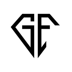 initial letters logo gf black monogram diamond pentagon shape