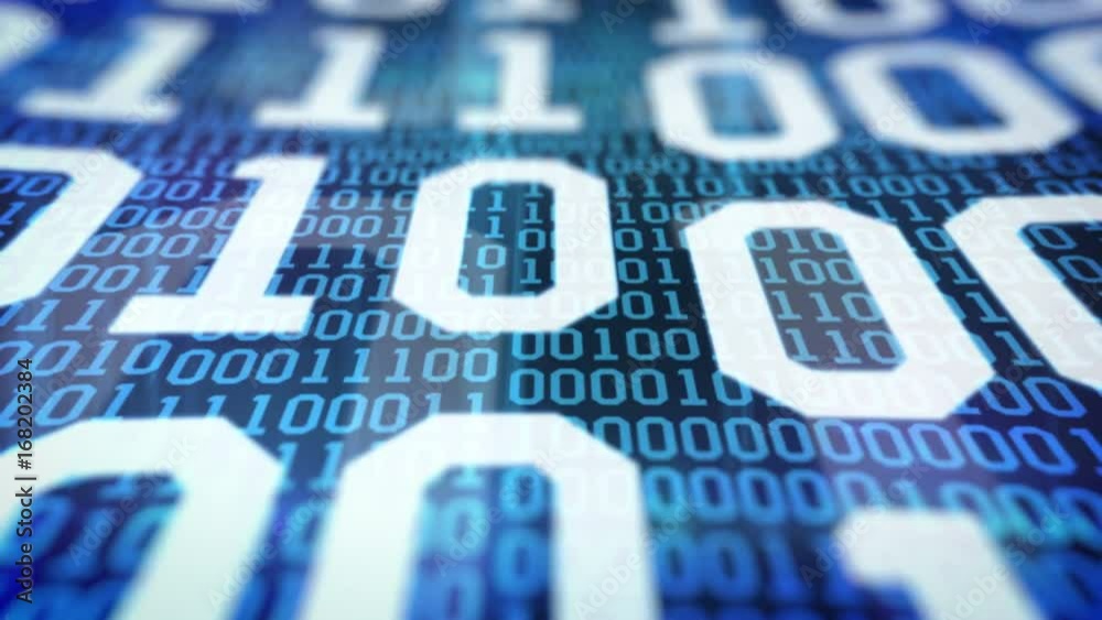 Poster closeup of binary code. depth of fields.