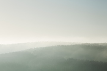 Fototapeta na wymiar Misty Landscape on Early Morning