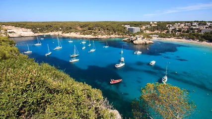 Papier Peint Lavable Côte panorama sulla baia di Cala Galdana - isola di Minorca (Baleari)