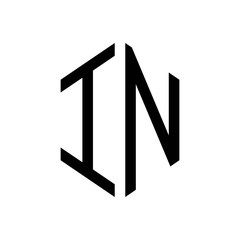 initial letters logo in black monogram hexagon shape vector