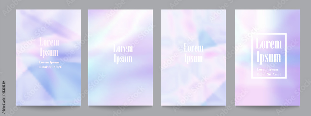 Canvas Prints vector set of template with holographic soft pastel backgrounds