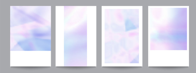 Vector set of template with soft holographic shapes