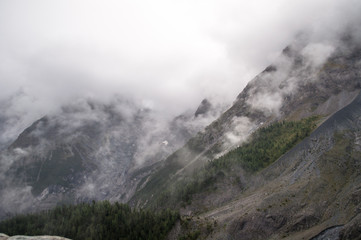 Passo Stelvio, Italy - mountain pass hidden in the fog