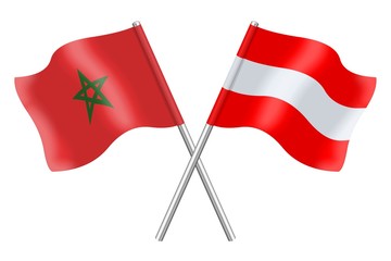 Flags. Morocco and Austria