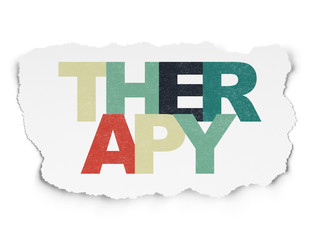 Health concept: Therapy on Torn Paper background