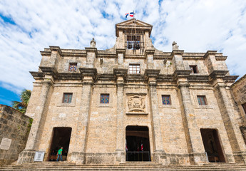 View of the building National Pantheon, Santo Domingo, Dominican Republic. Copy space for text.