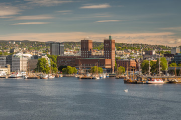 Arriving at Oslo from the River - obrazy, fototapety, plakaty