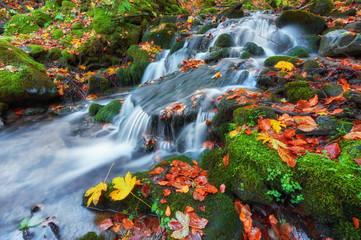 Small waterfall in mountains